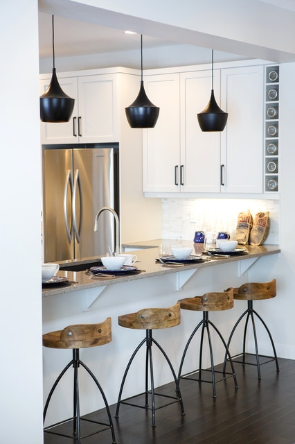 Industrial Tripod Bar Stools Rivet Details Matte Black Metal