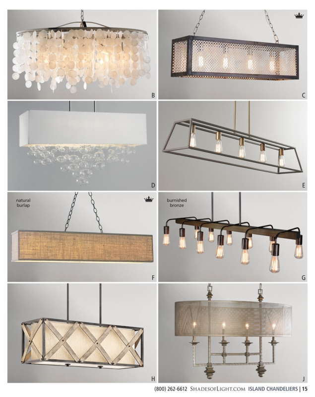 Island Chandelier Mixed Materials Burnished Bronze Exposed Bulbs Linear