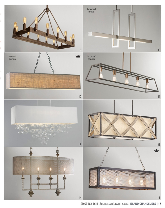 Island Chandelier, Mixed Textures Burlap & Metal, Linear Profile, Mesh