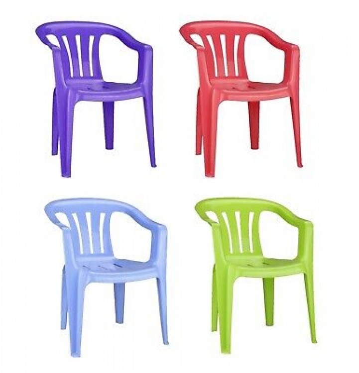 Kid Chair Colorful Plastic Slat Back Stackable Toddler Seating