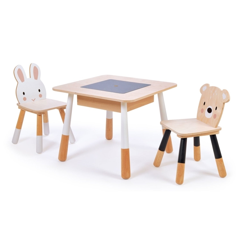 Kids Table Set Animal Backrest Dipped Legs Whimsical Animal Play Table