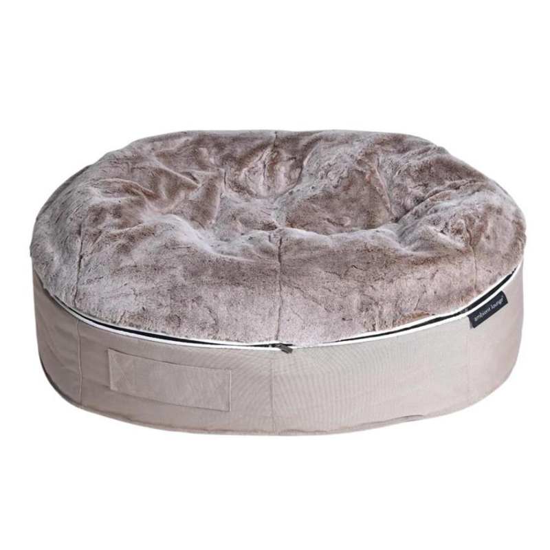 (L) Large Luxury Indoor/Outdoor Dog Bed (Cappuccino)