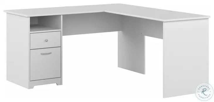 L-Shaped Desk with Storage Pedestal, Open Cubby, and Privacy Panel