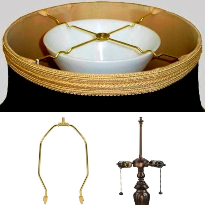 Lamp Hardware Spider Fitter with Integrated Diffuser Bowl and Harp