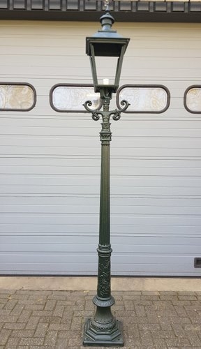 Lamp Post Forest Green Finish Square Lantern Romantic Style