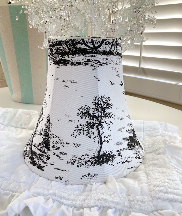 Lamp Shade Black and White Toile de Jouy Paneled Design