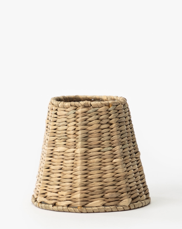 Lamp Shade Faceted Woven Seagrass Empire Silhouette Organic Texture