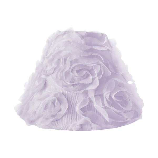 Lamp Shade Light Lavender with 3D Floral Rosettes Princess Style