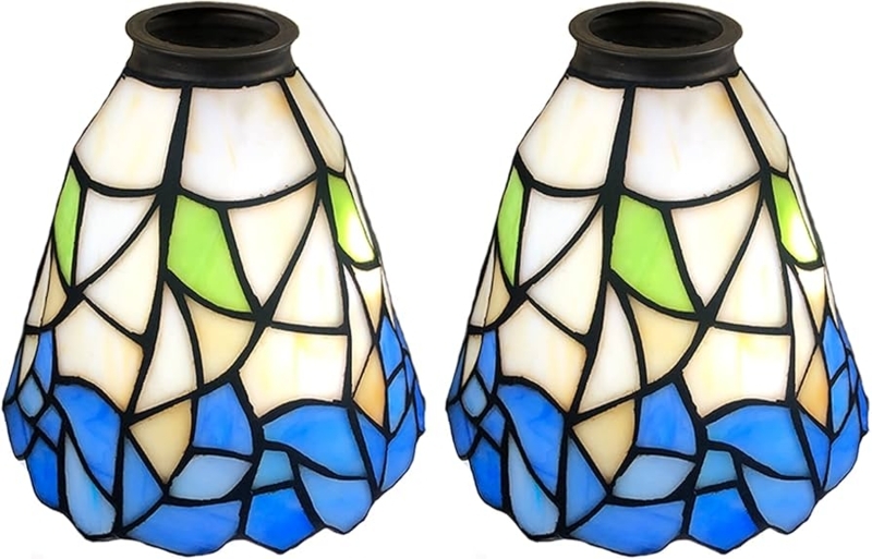 Lamp Shade Ocean Blue Gradient Leaded Lines Coastal Style Replacement