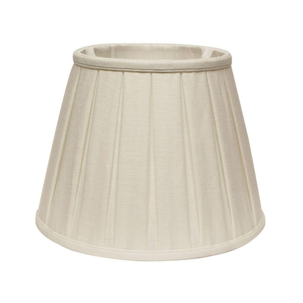 Lamp Shade Off-White Knife Pleats Tapered Empire Linen Fabric