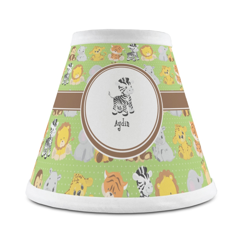 Lamp Shade Personalized Name Mint Green Safari Animal Print