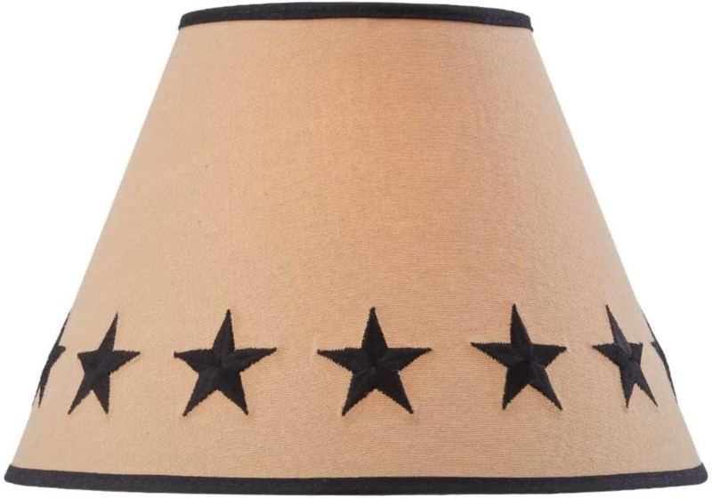 Lamp Shade: Southwestern Star Lamp Shade with Black Piping Trim