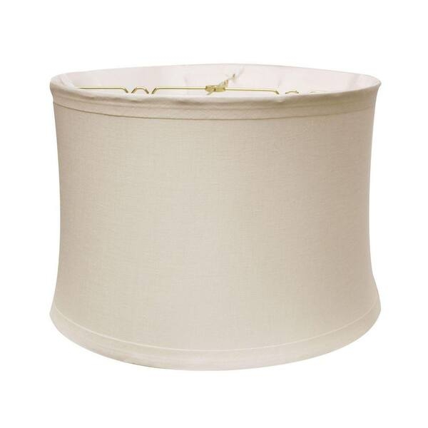 Lamp Shade Tapered Drum White Linen Fabric Spider Fitter Transitional