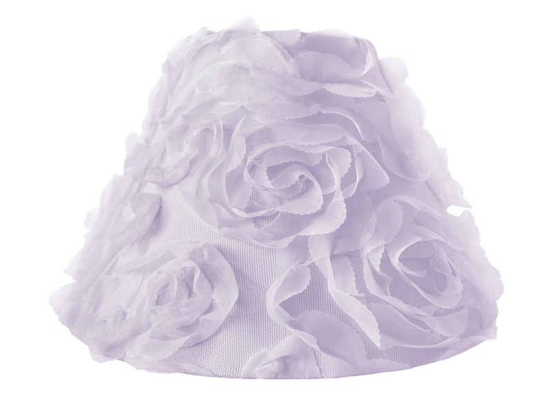 Lamp Shade with Lavender Purple 3D Rose Petals, 3D Rose Lamp Shade