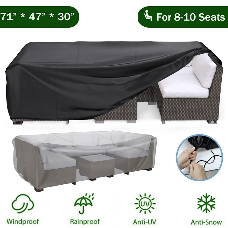 Large Sectional Cover 71 Inch 8-10 Seat Furniture Capacity