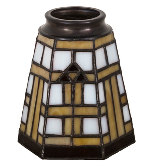 Light Shade Arrowhead Motif Mission Style Leaded Glass Geometric