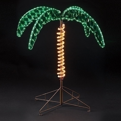 Lighted Palm Tree Mini Size with Spiral Light Trunk and Faceted Fronds