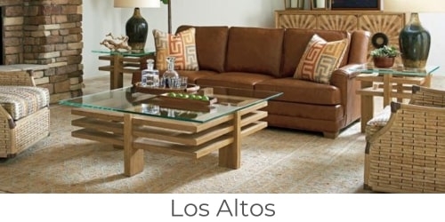 Living Room Set: Cognac Upholstery, Slatted Wood Base, Woven Chairs