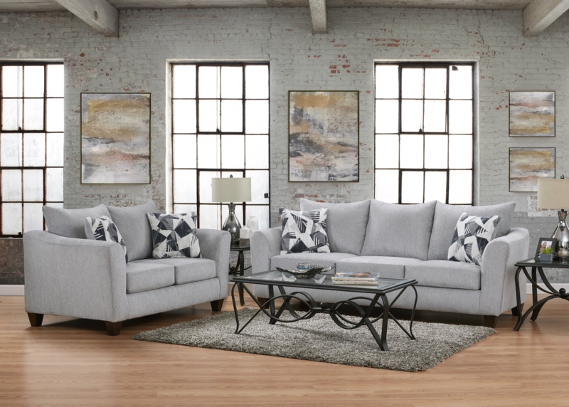 Living Room Set Herringbone Fabric Tapered Wood Legs