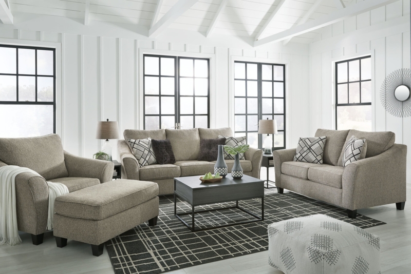 Living Room Set Platinum Upholstery Flared Arms Chair And A Half