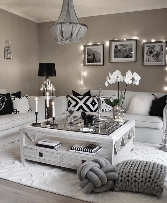 Living Room Set Tassel Chandelier Modern Glam Style