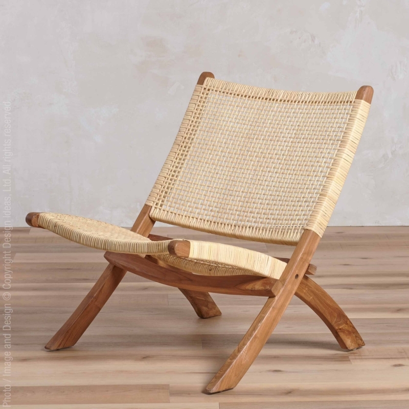 Lounge Chair, Low Profile, Teak Wood, Woven Seat