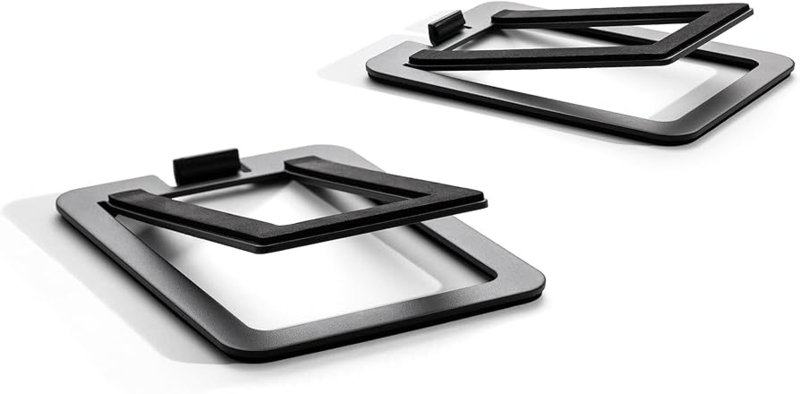 Low Profile Tilted Steel Speaker Stands for Desktop Studio Use