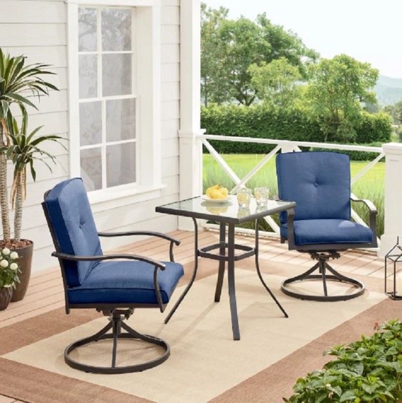 Mainstays Belden Park 3-Piece High Bistro Table Set, Blue - Easily  Assembled | eBay
