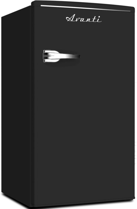 Matte Black Dorm Refrigerator Single Door with Horizontal Trim