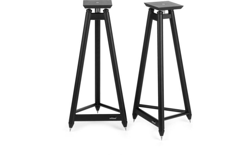 Matte Black Tripod Speaker Stands with Tubular Steel Frame