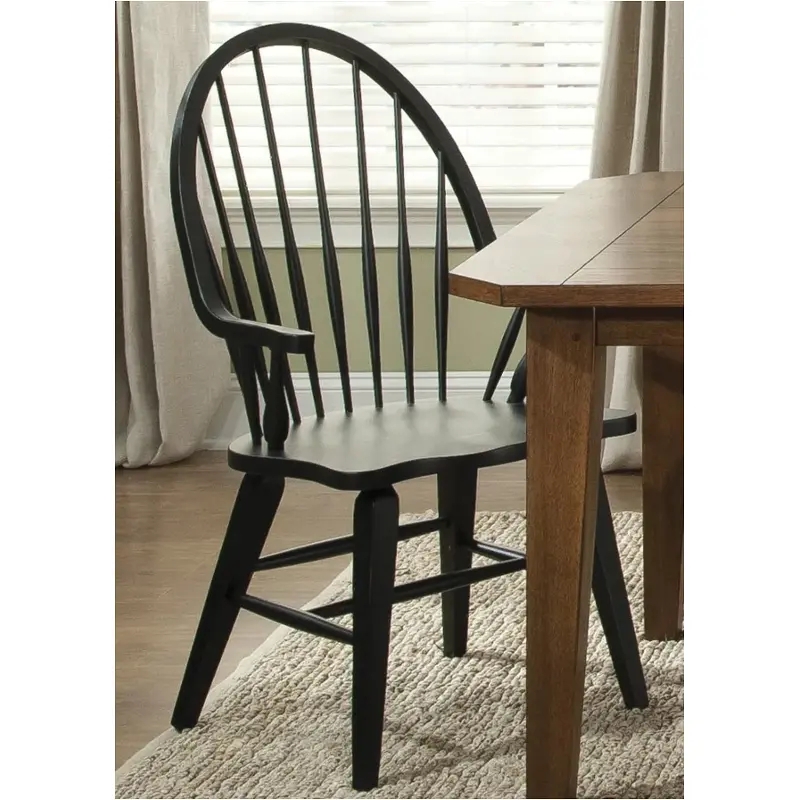 Matte Black Windsor Armchair Hoop Back Splayed Legs Spindle