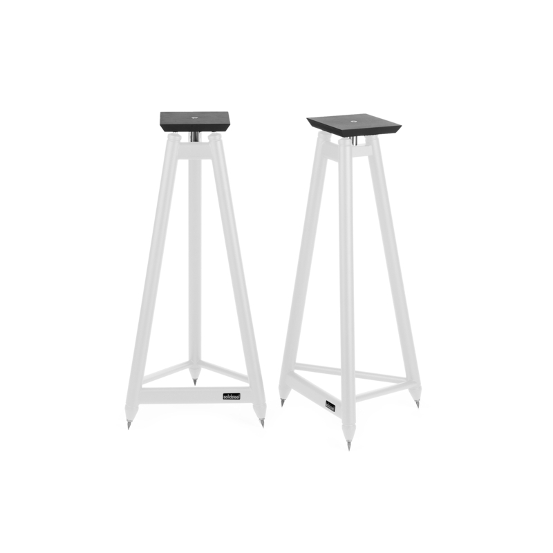 Matte White Tripod Speaker Stands with Tapered Legs and Floor Spikes