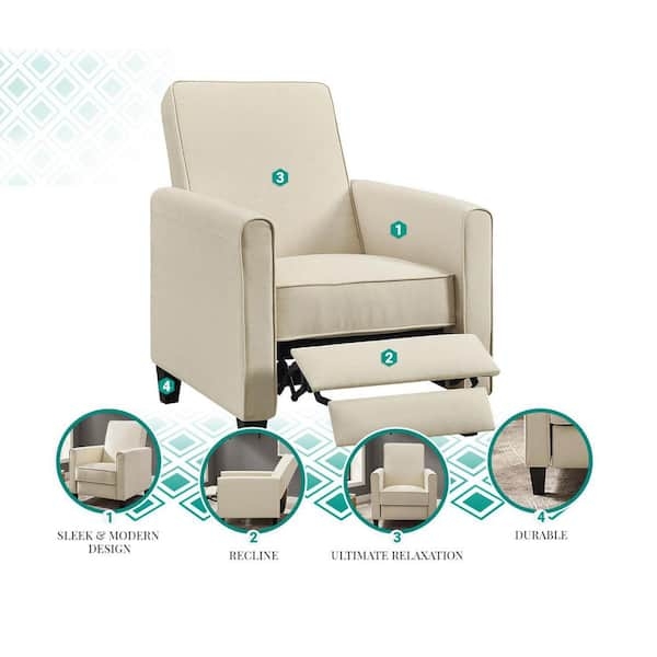 MAYKOOSH Pushback Recliner Chairs for Small Spaces with Adjustable Footrest  Mocha/Linen 34069MK - The Home Depot