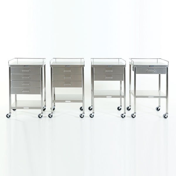 Medical Utility Cart Customizable Drawer Stainless Steel Clinical Cart