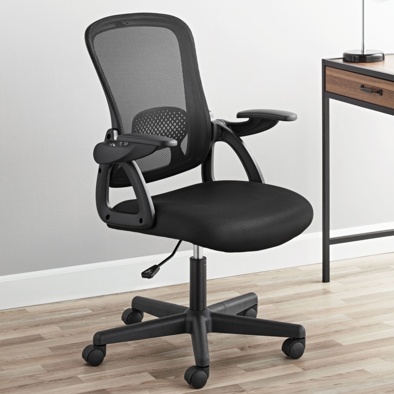 Mesh Back Office Chair with Flip Up Arms and Pneumatic Lift