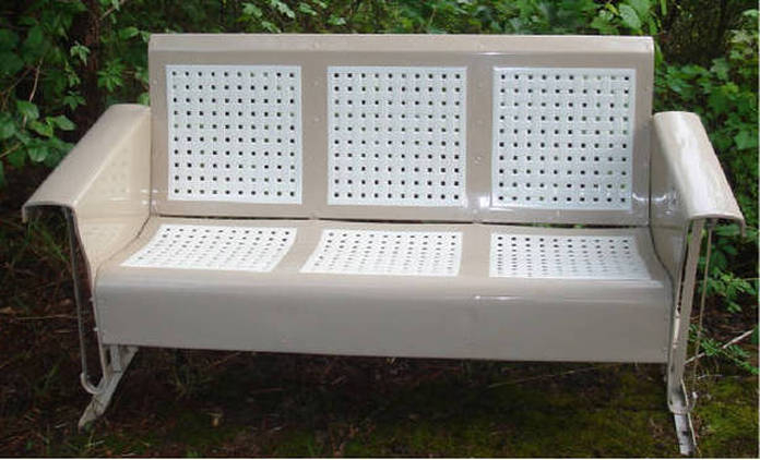 Metal Balcony Glider Vintage Aluminum Porch Glider With Cushions Vintage Metal  Glider