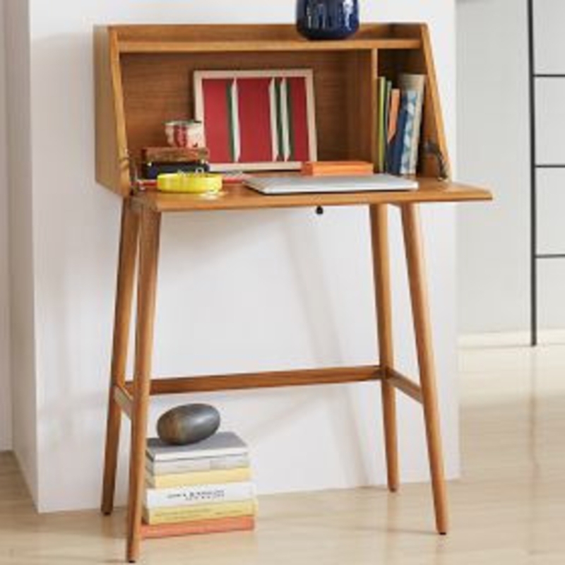 Mid Century Mini Secretary Desk with Tapered Legs