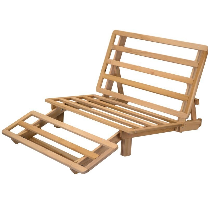 Mid-Century Modern Futon Frame with Adjustable Extension