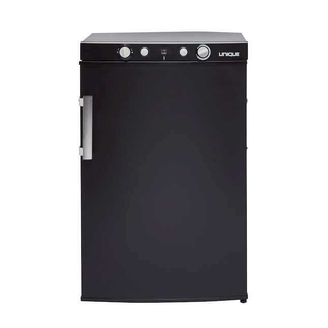 Mini Fridge Matte Black Industrial Rotary Dials Side Handle Off-Grid