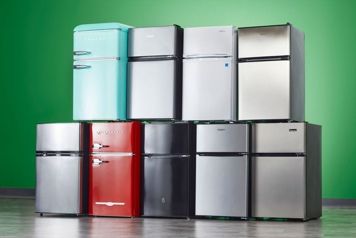 Mini Fridge Retro Chic Mint Green Two Door Chrome Handles Freezer