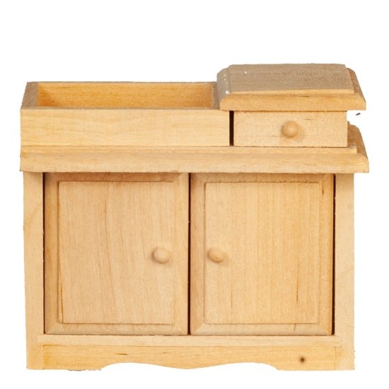Miniature Changing Table with Scalloped Base and Recessed Tray