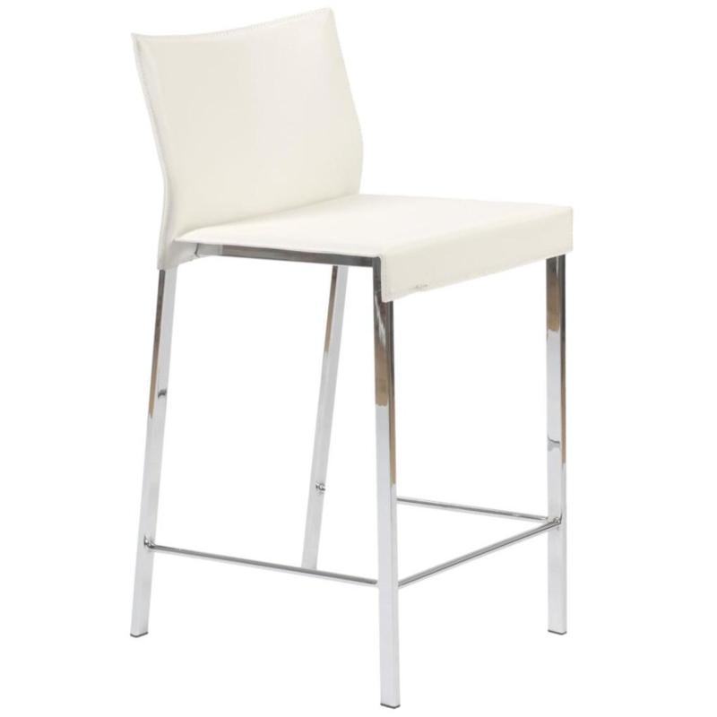 Minimalist Counter Chair with Slim Polished Chrome Frame