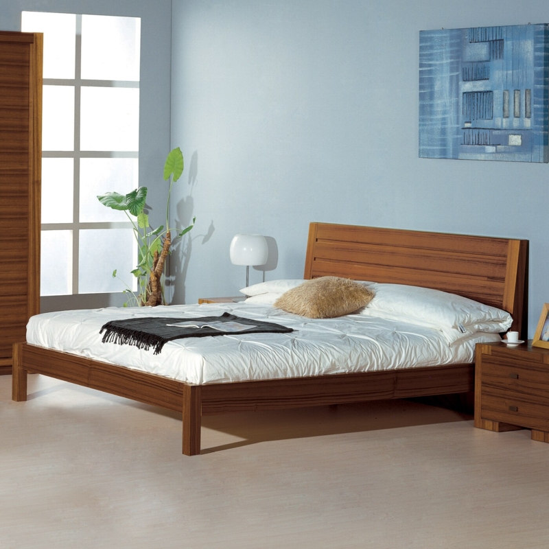 Minimalist Platform Bed Horizontal Panels Low Profile