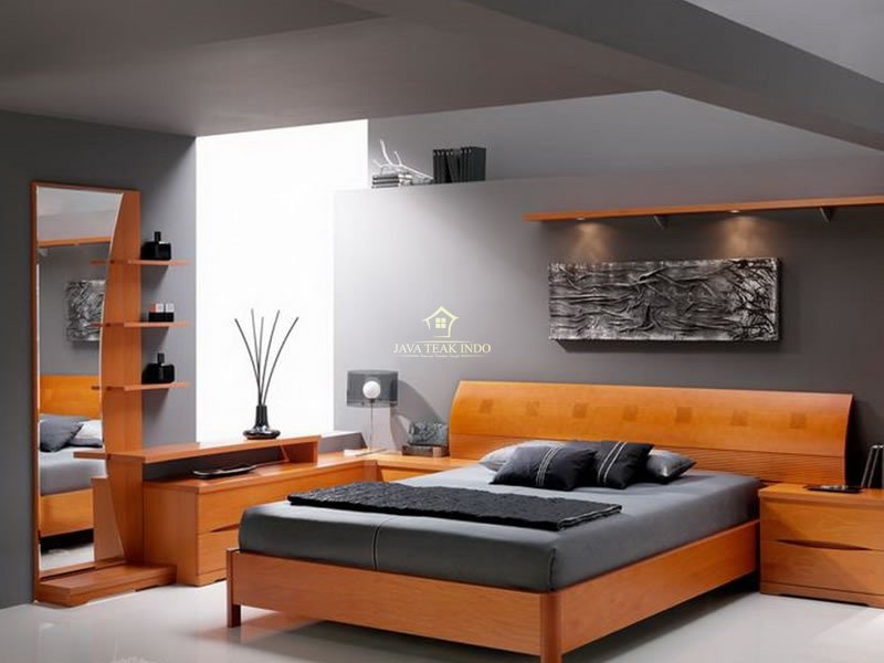 Minimalist Platform Bed Integrated Shelving Wide Headboard