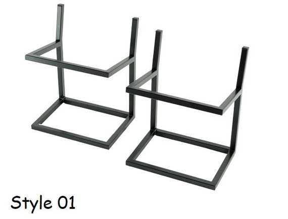 Minimalist Square Tubing Speaker Stands with Open Geometric Frame