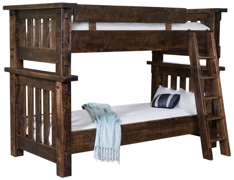 Mission Style Craftsman Bunk Bed with Heavy Timber Posts
