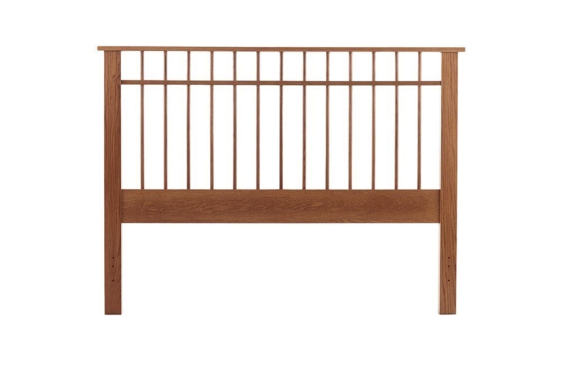 Mission Style Headboard with Vertical Slats and Square Posts