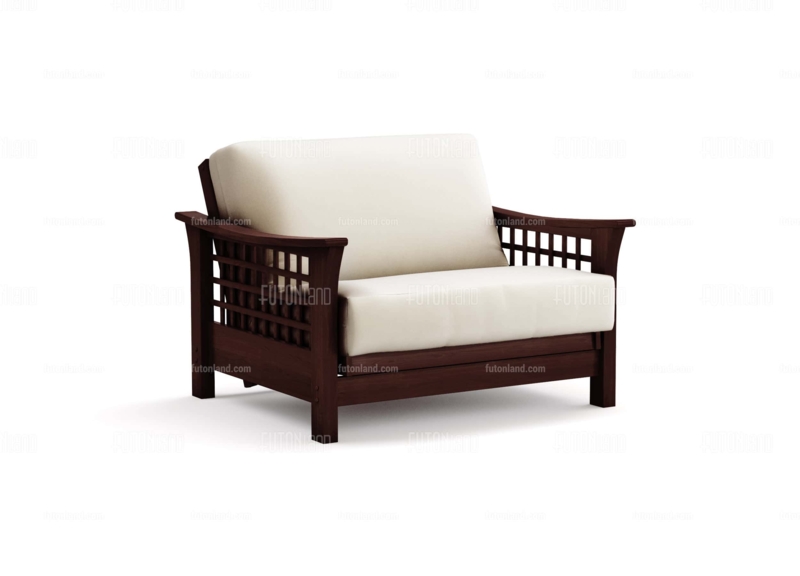 Mission Style Twin Futon Chair with Lattice Side Panels