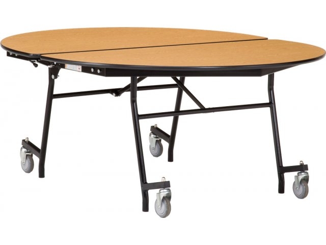 Mobile Oval Cafeteria Table with Heavy Duty Swivel Casters