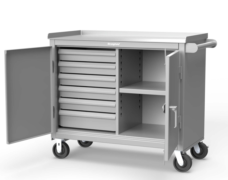 Mobile Tool Cart Heavy Gauge Steel Industrial Workshop Storage Cabinet